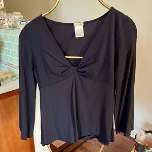 From Anthropologie black 3/4 sleeve top